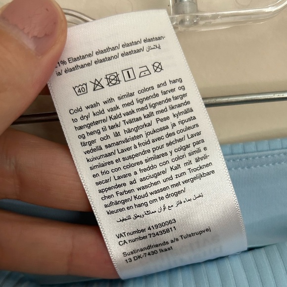 girlfriend collective Light Blue Ribbed Leggings Size Medium - Picture 5 of 7